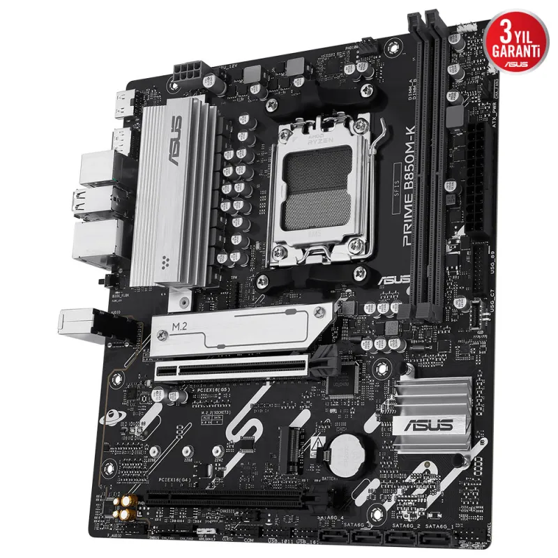 ASUS PRIME B850M-K AM5 DDR5 8400+(OC)MHz Micro ATX Gaming (Oyuncu) Anakart
