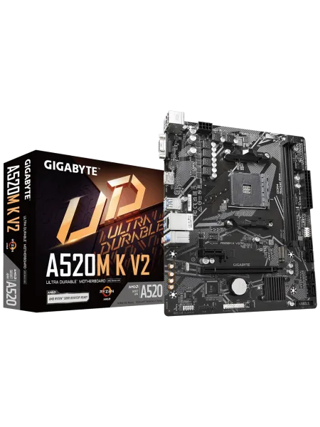 Gigabyte A520M K V2 1.0 DDR4 AMD A520 Soket AM4 DDR4 5100(OC)MHz mATX Gaming (Oyuncu) Anakart