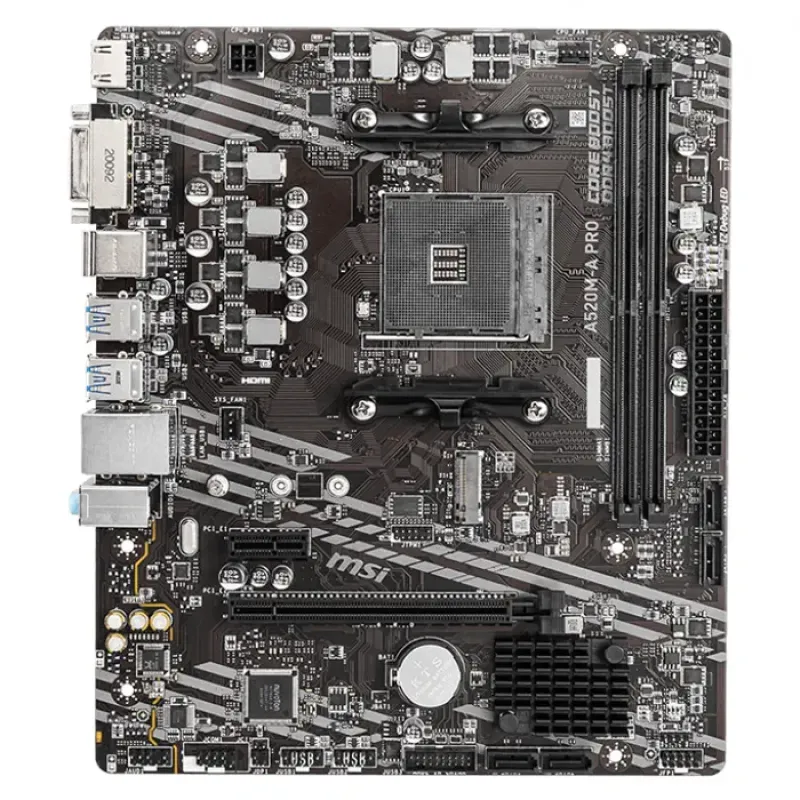 MSI A520M-A PRO AMD A520 Soket AM4 DDR4 4600(OC)MHz mATX Gaming Anakart