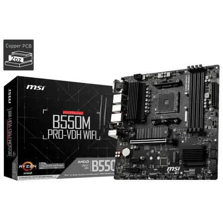 MSI B550M PRO-VDH WIFI AMD B550 Soket AM4 DDR4 4400(OC)MHz mATX Gaming (Oyuncu) Anakart