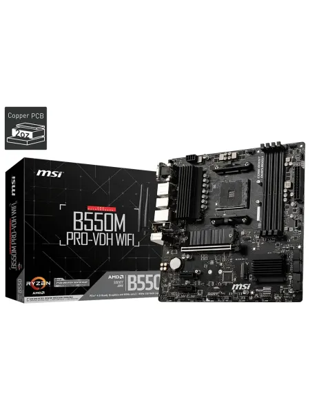 MSI B550M PRO-VDH WIFI AMD B550 Soket AM4 DDR4 4400(OC)MHz mATX Gaming (Oyuncu) Anakart