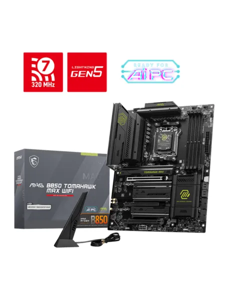 MSI MAG B850 TOMAHAWK MAX WIFI Soket AM5 DDR5 8400(OC)MHz ATX Gaming Anakart